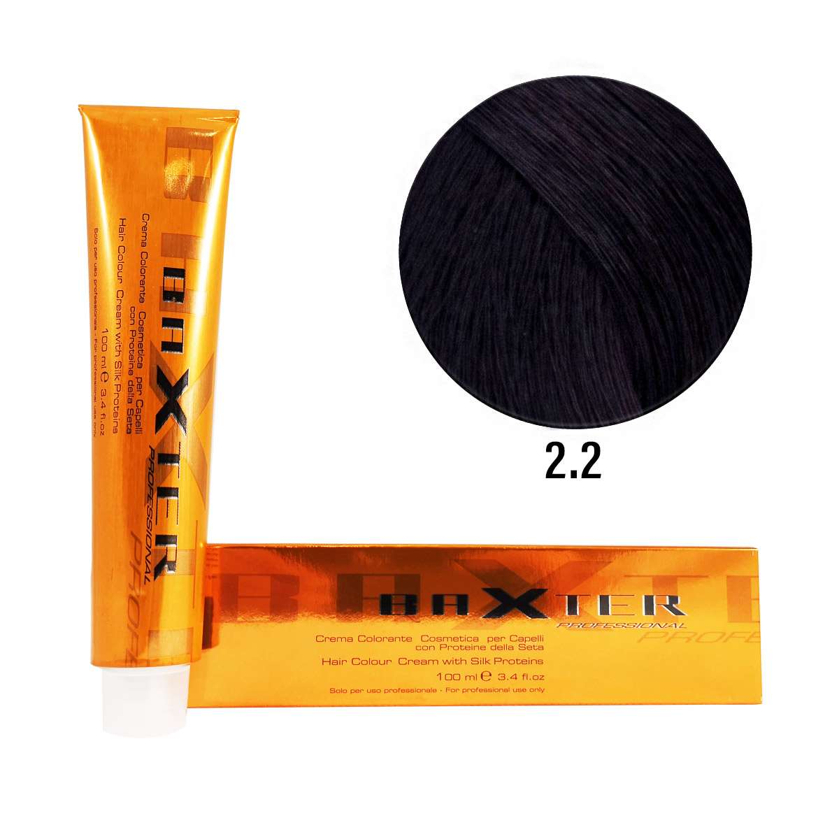 TINTURA-PER-CAPELLI-BAXTER-N.2.2.jpg КРЕМ-КРАСКА ДЛЯ ВОЛОС ФИОЛЕТОВЫЕ ЦВЕТА Baxter тюбик 100 мл — изображение 1